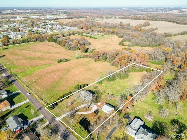 751 E Saint Eunice Rd, Fulton, MO 65251 - aerial view of property's location featuring property boundaries highlighted