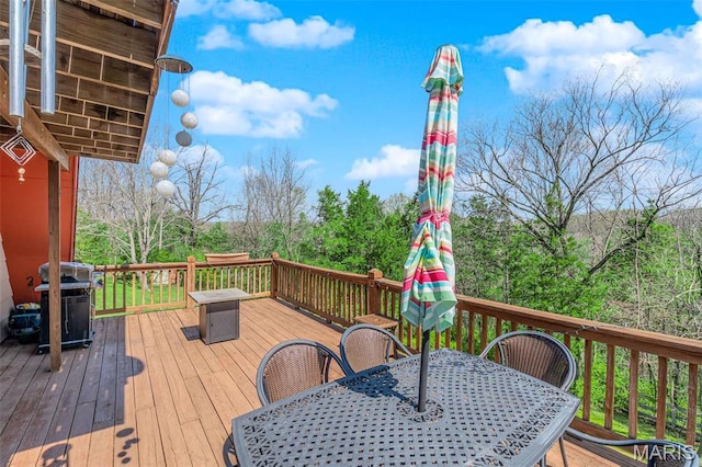 10518 Lakeview Circle Dr, Marthasville, MO 63357 - deck featuring outdoor dining area and grilling area
