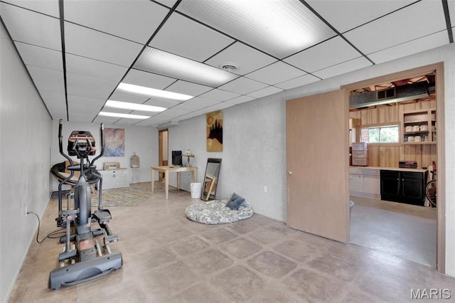 10518 Lakeview Circle Dr, Marthasville, MO 63357 - exercise room with a paneled ceiling