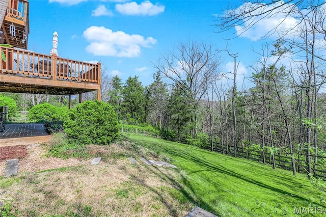 10518 Lakeview Circle Dr, Marthasville, MO 63357 - view of yard featuring a wooden deck