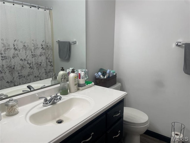 4101 Juedeman Rd, Mo, MO 65453 - full bathroom featuring toilet, vanity, and curtained shower