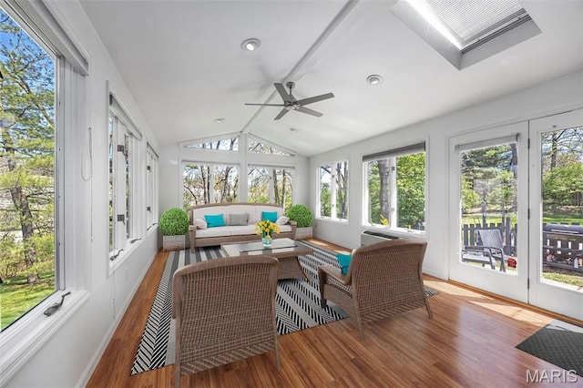 1304 Brynnwood Dr, Saint Louis, MO 63124 - sunroom with wood finished floors, french doors, plenty of natural light, and vaulted ceiling