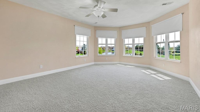 9108 Wiltshire Dr, Columbia, IL 62236 - spare room with baseboards, a ceiling fan, and carpet flooring