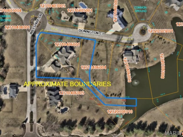 9108 Wiltshire Dr, Columbia, IL 62236 - map of property location featuring property boundaries highlighted