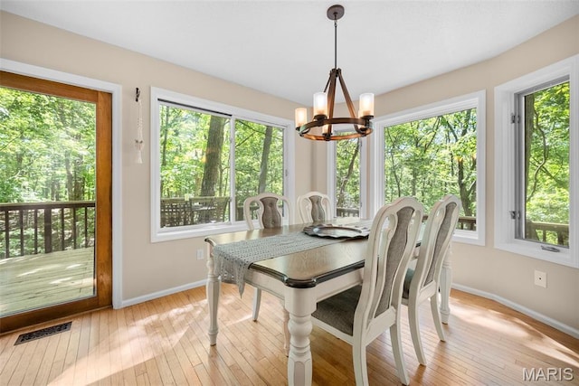 5 Cedar Fork Ct, Defiance, MO 63341 - dining space with baseboards, a chandelier, and light wood-style floors