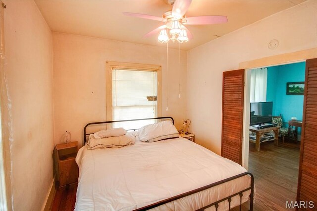 225 Tunison, White Hall, IL 62092 - bedroom with wood finished floors and a ceiling fan