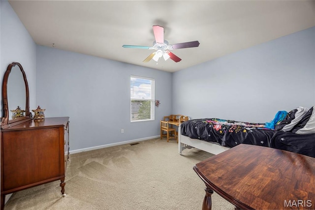77 Brighton Park Dr, Saint Charles, MO 63303 - bedroom featuring baseboards, carpet floors, and a ceiling fan