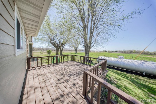 15227 County Road 1110, St James, MO 65559 - wooden deck featuring a view of countryside and a yard