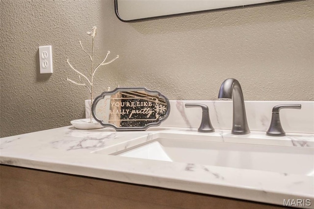 15227 County Road 1110, St James, MO 65559 - bathroom view of a textured wall and vanity