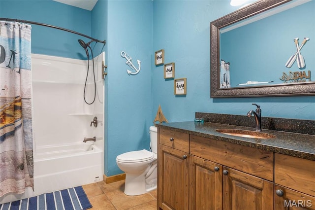 1318 Stormy Point Rd Unit 7, Branson, MO 65616 - bathroom featuring toilet, tile patterned flooring, vanity, shower / bath combo, and baseboards
