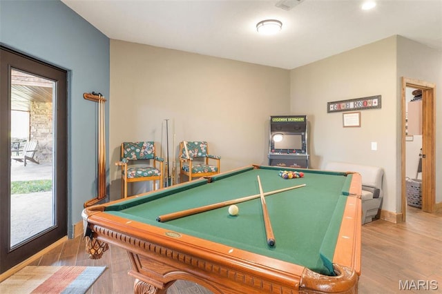 1318 Stormy Point Rd Unit 7, Branson, MO 65616 - game room with billiards table, wood finished floors, healthy amount of natural light, and recessed lighting