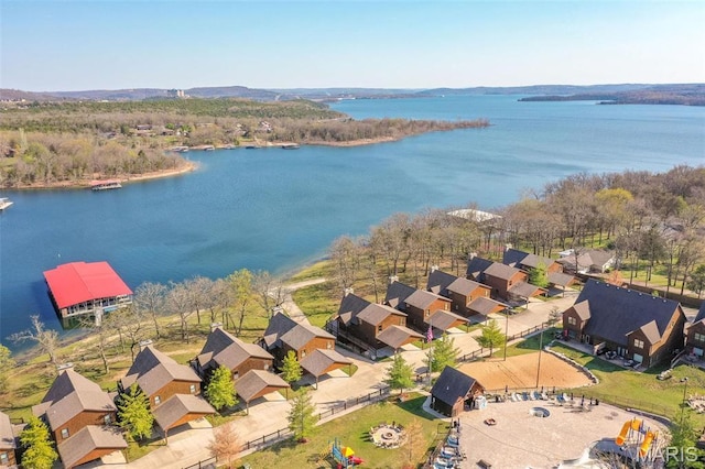 1318 Stormy Point Rd Unit 7, Branson, MO 65616 - aerial perspective of suburban area featuring a large body of water