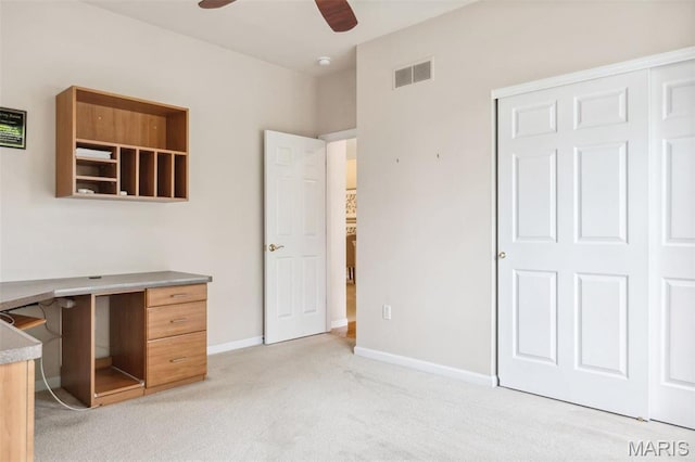 104 Eagle Cove Pl Unit 39B, Saint Charles, MO 63303 - unfurnished office with a ceiling fan, light colored carpet, and baseboards