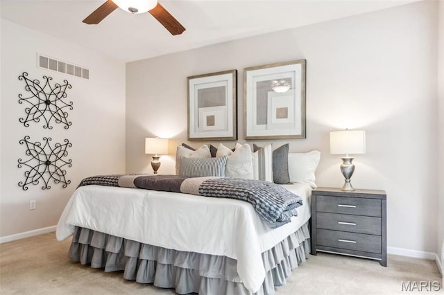 104 Eagle Cove Pl Unit 39B, Saint Charles, MO 63303 - bedroom with light colored carpet, baseboards, and a ceiling fan
