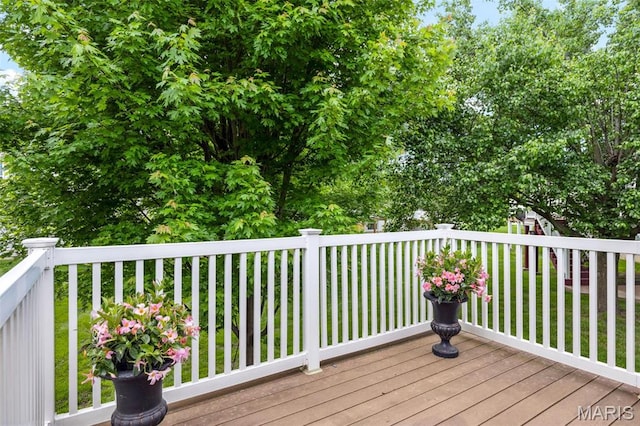 104 Eagle Cove Pl Unit 39B, Saint Charles, MO 63303 - wooden deck featuring a yard