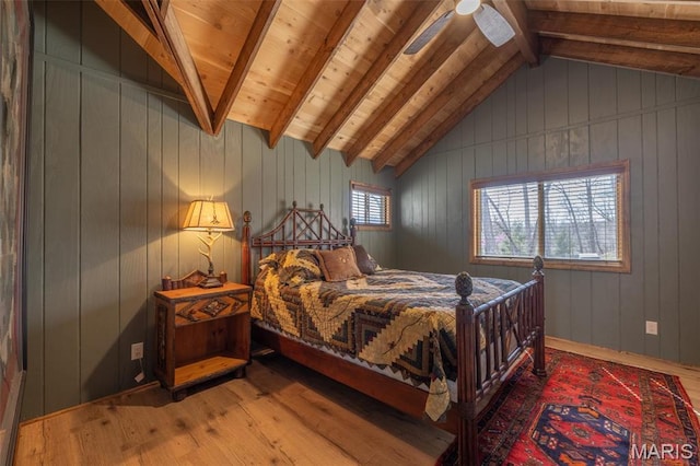 370 Alpine Bend Dr, Wright City, MO 63390 - bedroom featuring hardwood / wood-style flooring, wooden ceiling, and wooden walls
