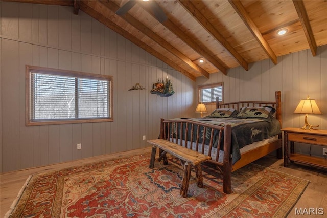 370 Alpine Bend Dr, Wright City, MO 63390 - bedroom with wood finished floors, wooden ceiling, and wooden walls