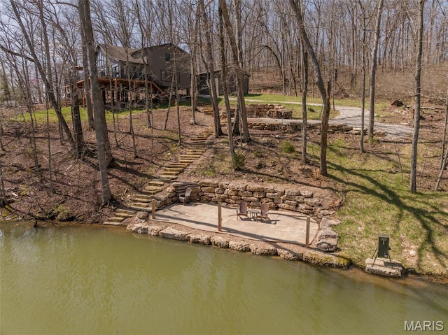 370 Alpine Bend Dr, Wright City, MO 63390 - dock area with stairway and a wooden deck
