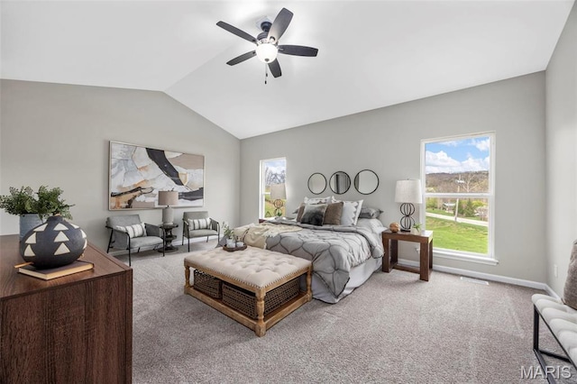407 Forby Estates Dr, Eureka, MO 63025 - carpeted bedroom featuring lofted ceiling and a ceiling fan