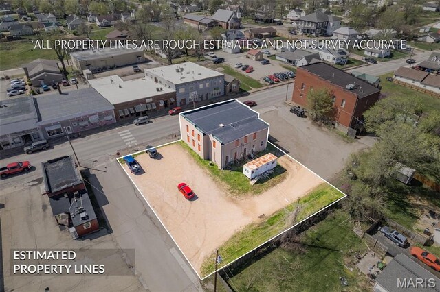32 W School St, Bonne Terre, MO 63628 - aerial view of residential area with property boundaries highlighted