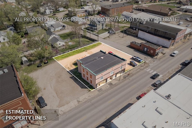 32 W School St, Bonne Terre, MO 63628 - aerial view of property and surrounding area with property boundaries highlighted