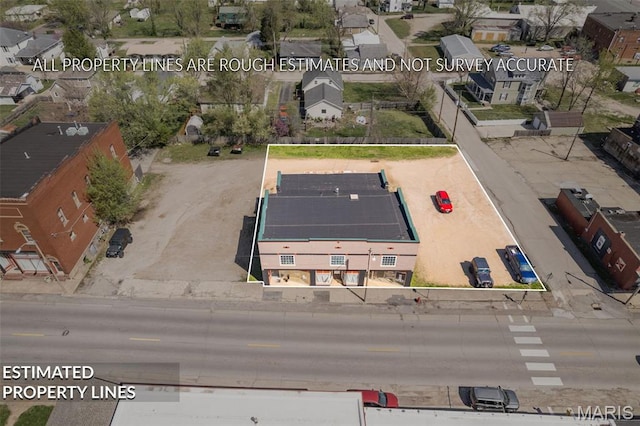 32 W School St, Bonne Terre, MO 63628 - aerial perspective of suburban area featuring property boundaries highlighted