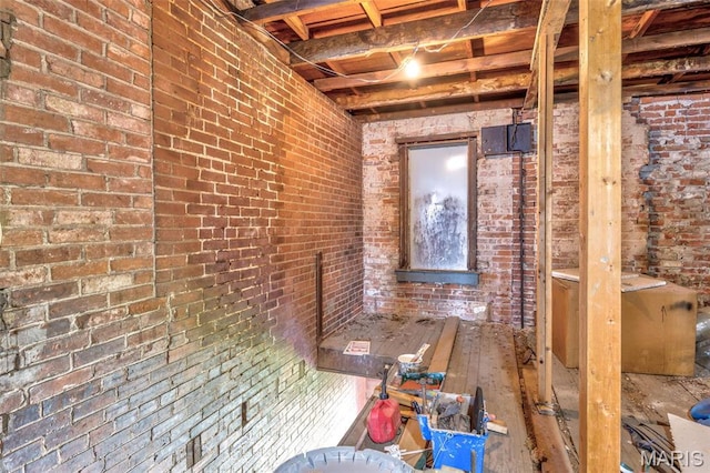 32 W School St, Bonne Terre, MO 63628 - miscellaneous room featuring brick wall