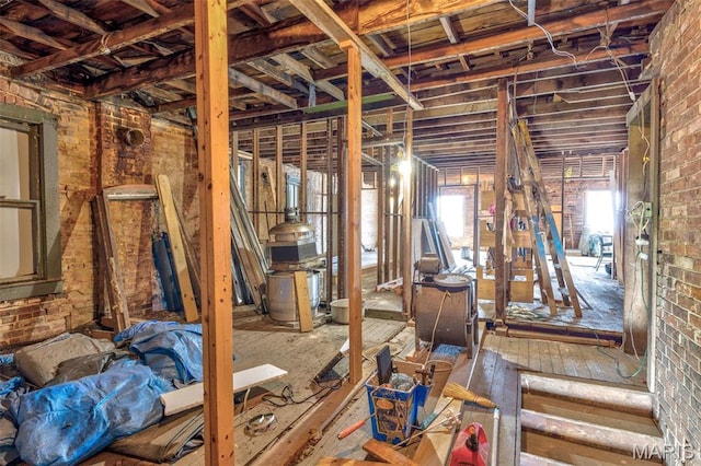 32 W School St, Bonne Terre, MO 63628 - miscellaneous room with brick wall