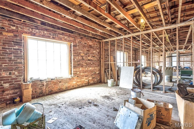 32 W School St, Bonne Terre, MO 63628 - miscellaneous room featuring brick wall