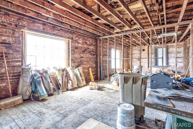 32 W School St, Bonne Terre, MO 63628 - misc room with brick wall