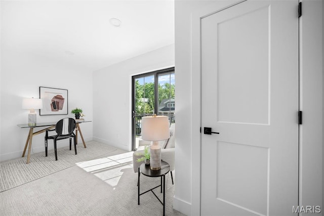 home office featuring baseboards