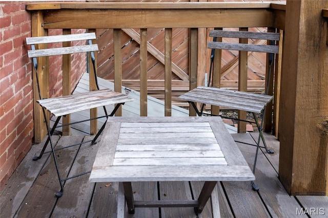 balcony with outdoor dining area