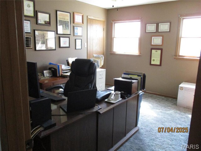 1653 Lakeshore Dr, Cuba, MO 65453 - carpeted office with baseboards and ceiling fan