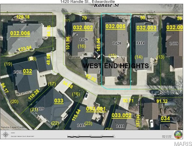 1420 Randle St, Edwardsville, IL 62025 - map of property location
