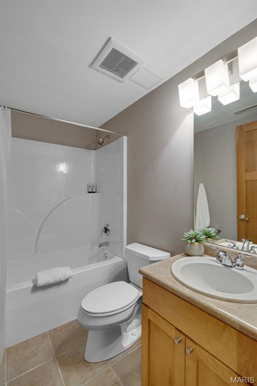 10711 Kennerly Rd, Saint Louis, MO 63128 - bathroom featuring vanity, shower / tub combination, toilet, and tile patterned flooring