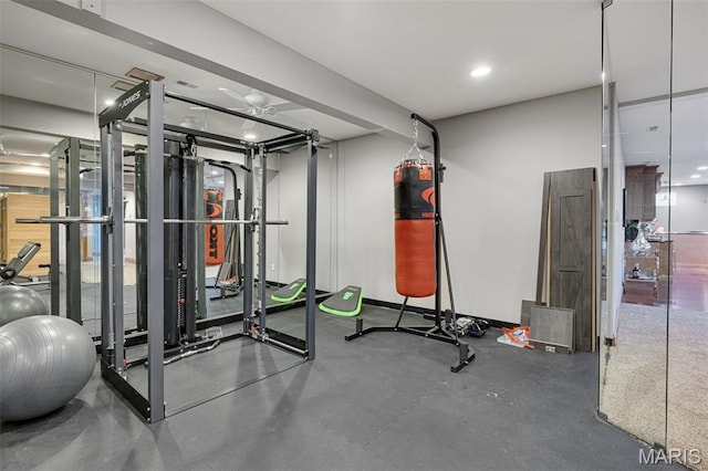 10711 Kennerly Rd, Saint Louis, MO 63128 - workout area featuring baseboards