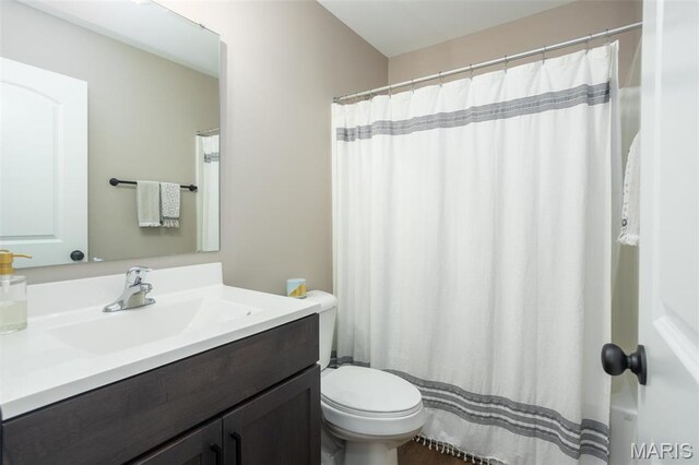 1027 Watering Stone Ct, Pevely, MO 63070 - bathroom with toilet, vanity, and a shower with curtain