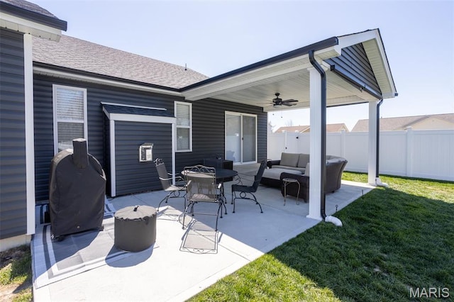 1027 Watering Stone Ct, Pevely, MO 63070 - view of patio / terrace featuring outdoor lounge area and ceiling fan