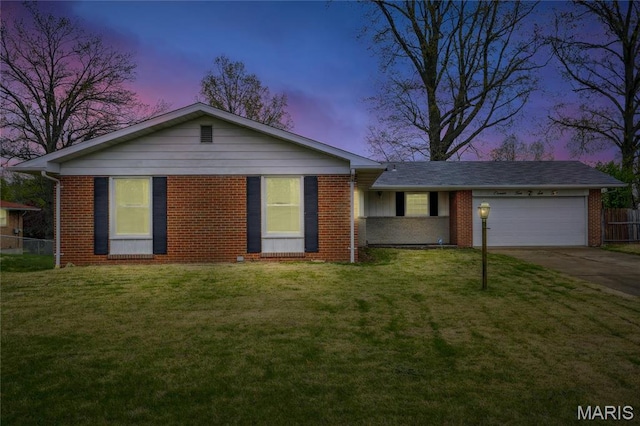 11562 Rock Hampton Dr, Saint Louis, MO 63138 - ranch-style house featuring an attached garage, brick siding, and driveway