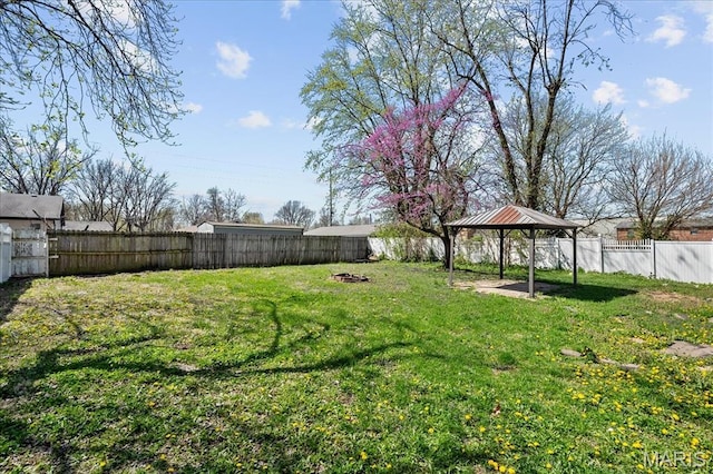 807 Estate Dr, Ofallon, IL 62269 - view of yard featuring a gazebo and an outdoor fire pit