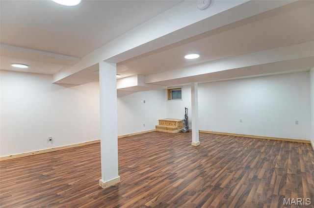 777 Squaw Rd, Cuba, MO 65453 - finished below grade area with wood finished floors, baseboards, and recessed lighting
