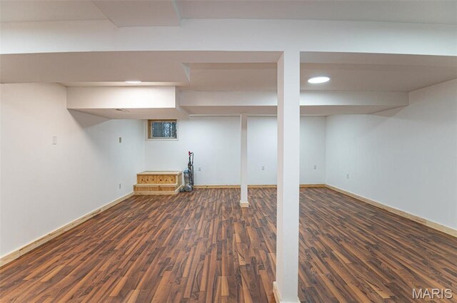 777 Squaw Rd, Cuba, MO 65453 - finished below grade area featuring dark wood-style floors, recessed lighting, and baseboards