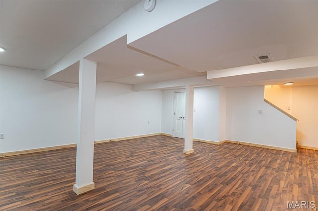 777 Squaw Rd, Cuba, MO 65453 - finished below grade area featuring wood finished floors, baseboards, and recessed lighting