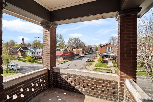 3974 Utah St, Saint Louis, MO 63116 - view of patio / terrace featuring a residential view and covered porch