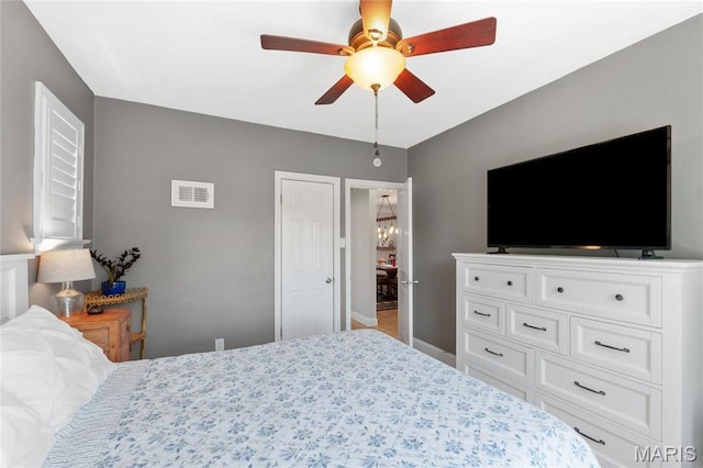 bedroom with a ceiling fan