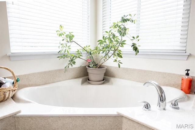 bathroom view of a garden tub