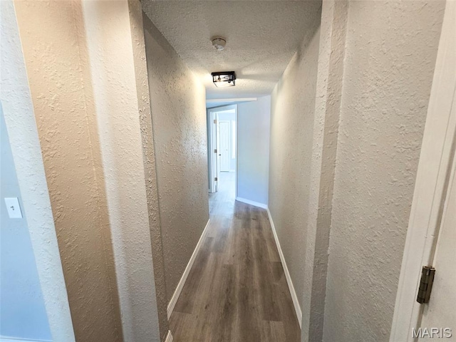828 W Elk St, Dexter, MO 63841 - hall with a textured wall, wood finished floors, baseboards, and a textured ceiling