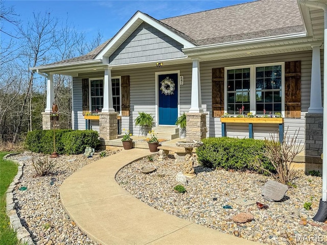 641 Ponderosa Trl, Beaufort, MO 63013 - craftsman-style house with a porch and a shingled roof