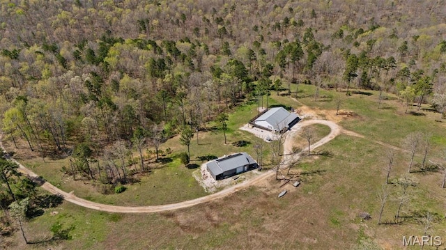 10303 Woodberry Rd, Potosi, MO 63664 - aerial view of property and surrounding area featuring a heavily wooded area