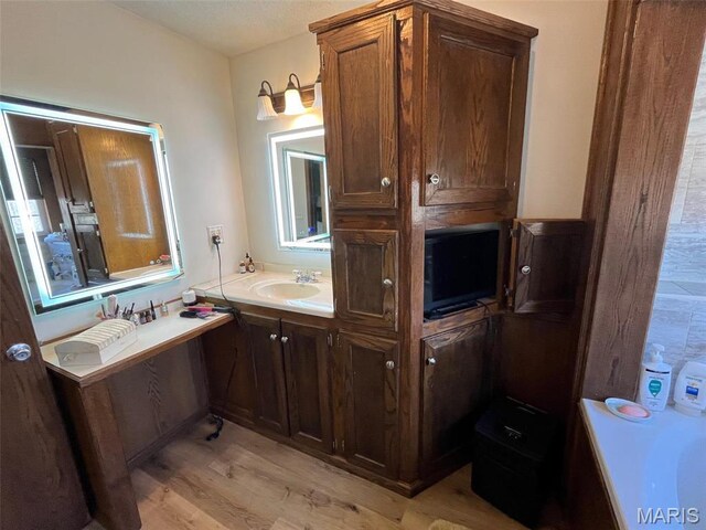10303 Woodberry Rd, Potosi, MO 63664 - bathroom with wood finished floors and vanity